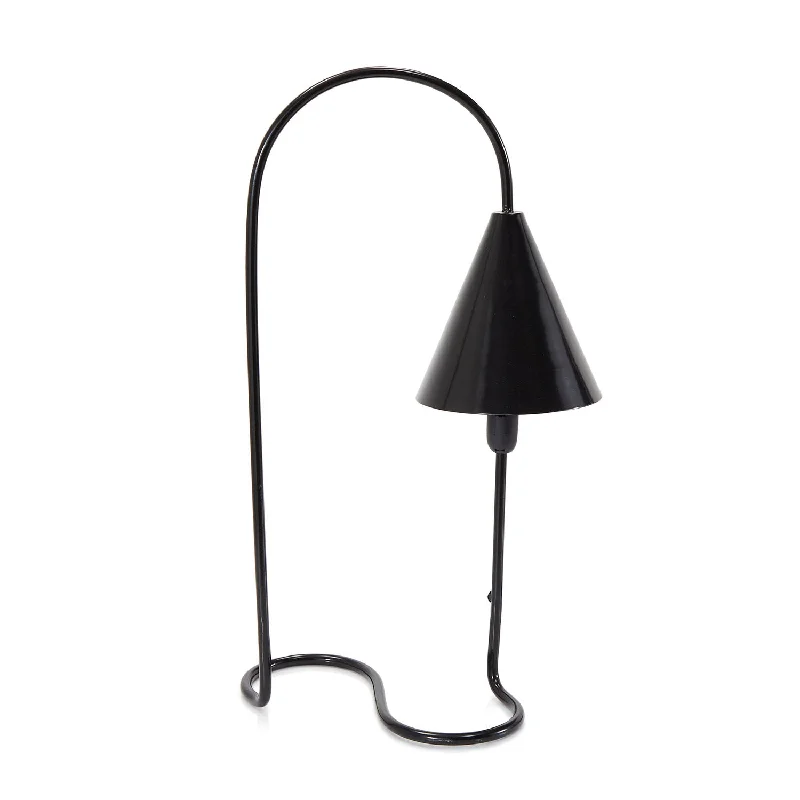 marble table lamps with a luxurious veined pattern for high end decorBlack Modern Curved Infinity Lamp