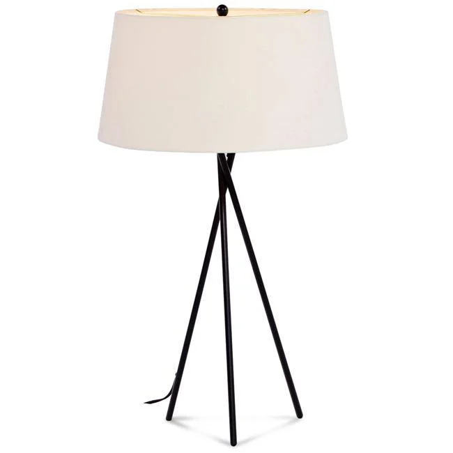 gothic style table lamps with dark finishes for a mysterious lookBlack Three-Leg Table Lamp