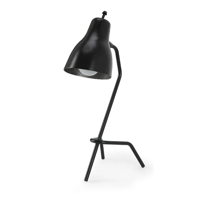 glass table lamps with a frosted surface for soft light diffusionBlack Tripod Metal Desk Lamp