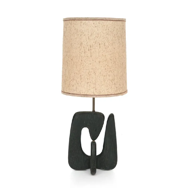 crystal table lamps with dazzling prisms for a glamorous effectBlack Wood Abstract Base Table Lamp