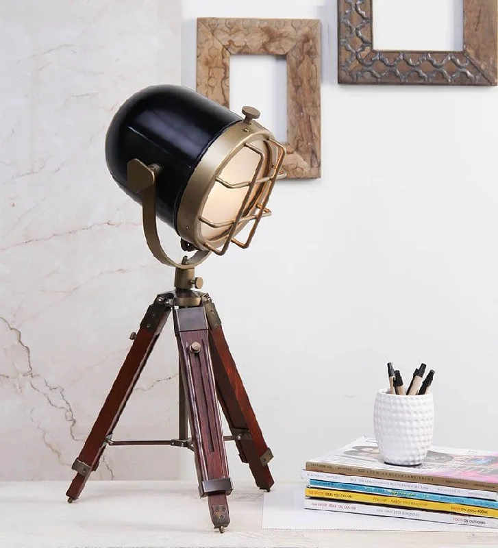 crystal table lamps with dazzling prisms for a glamorous effectBrass Finish Rustic Tripod Table Lamp