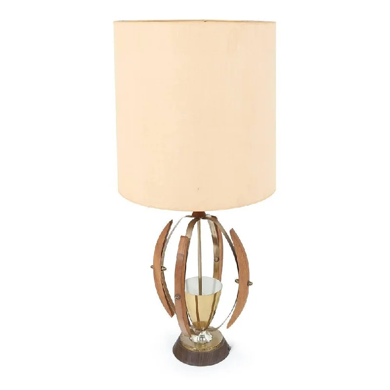 mid century modern table lamps with iconic designs for a stylish studyBrass Wood Lamp