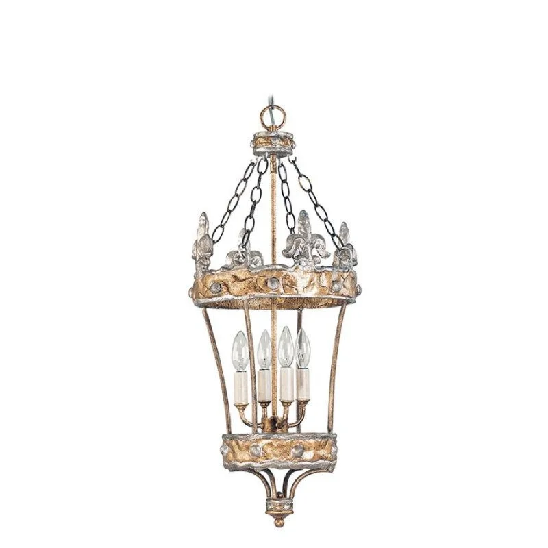 Contemporary Ceiling Lights with Unique, Abstract ShapesCrown 4lt Lantern E14 in Gold and Silver Elstead Lighting - ELS.FB-CROWN-P Contemporary Ceiling Lights with Unique, Abstract ShapesCrown 4lt Lantern E14 in Gold and Silver Elstead Lighting - ELS.FB-CROWN-P