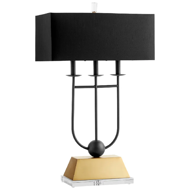 art deco table lamps with geometric shapes for a retro touchCyan 10983-1 Table Lamps - Black And Gold