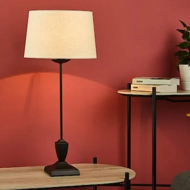 coastal style table lamps with nautical elements for beach housesDar Bessa Table Lamp Black with Shade coastal style table lamps with nautical elements for beach housesDar Bessa Table Lamp Black with Shade