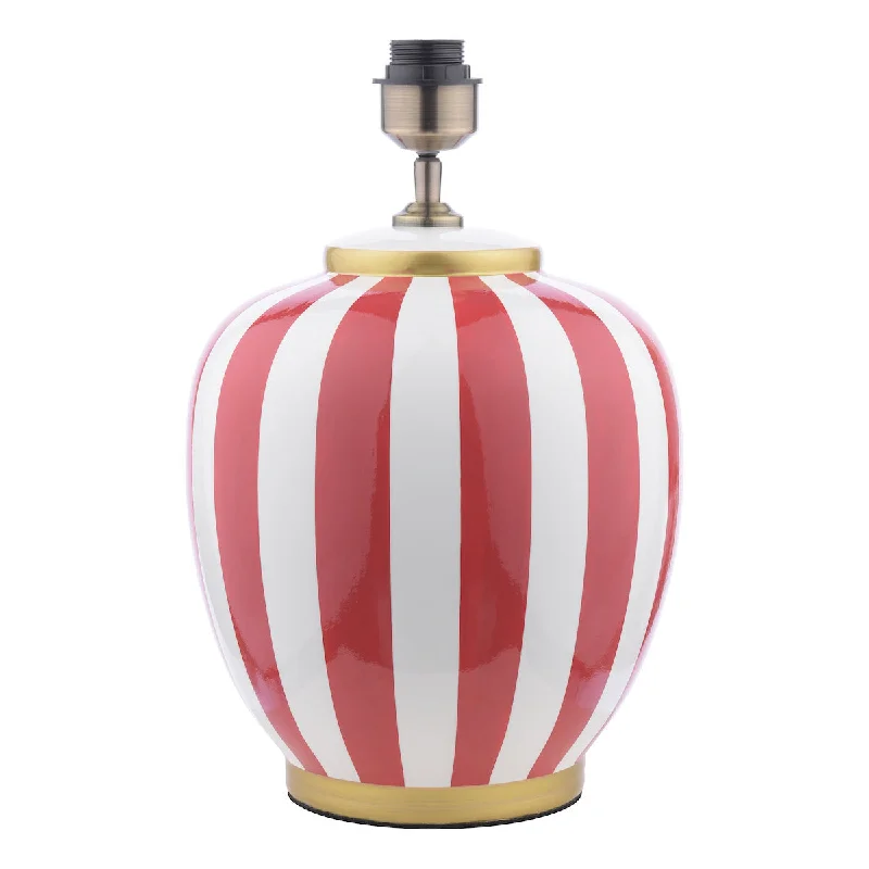 coastal style table lamps with nautical elements for beach housesDar Circus Ceramic Table Lamp Red & White Base Only