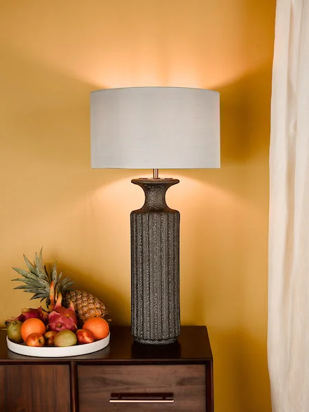 wooden table lamps with natural grain for a warm and organic feelDar Dugan Volcanic Glaze Table Lamp Black with Shade wooden table lamps with natural grain for a warm and organic feelDar Dugan Volcanic Glaze Table Lamp Black with Shade
