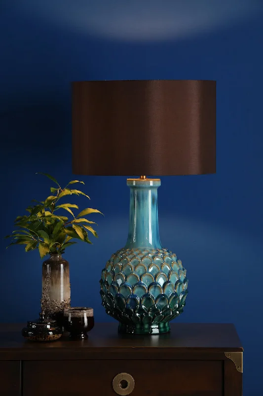 crystal table lamps with dazzling prisms for a glamorous effectDar Edlyn Table Lamp Blue Reactive Glaze Base Only crystal table lamps with dazzling prisms for a glamorous effectDar Edlyn Table Lamp Blue Reactive Glaze Base Only