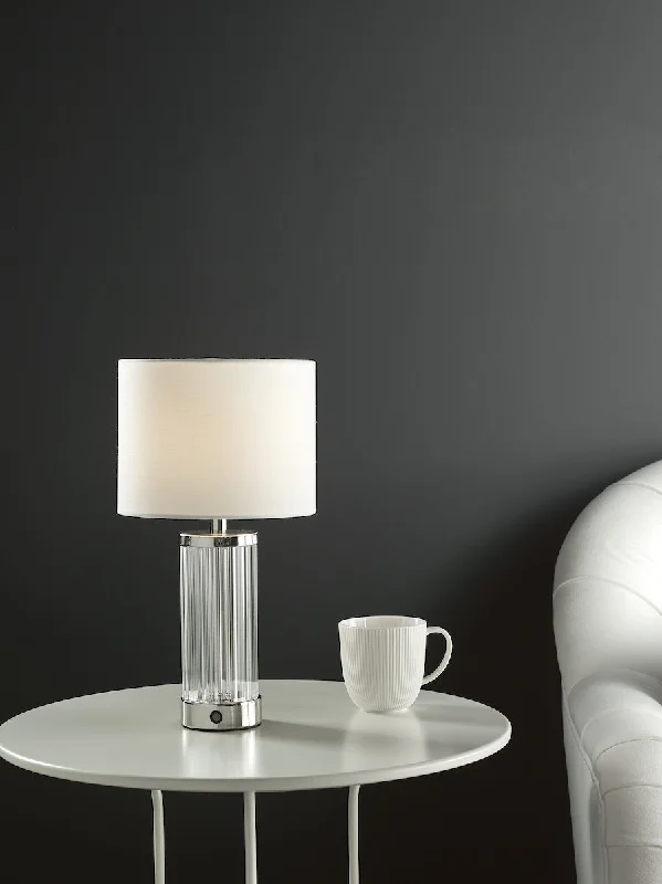 art deco table lamps with geometric shapes for a retro touchDar Enrico Rechargeable Table Lamp Polished Nickel with Shade art deco table lamps with geometric shapes for a retro touchDar Enrico Rechargeable Table Lamp Polished Nickel with Shade