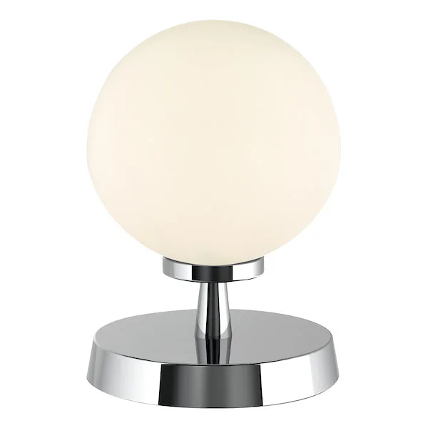 coastal style table lamps with nautical elements for beach housesDar Esben Touch Table Lamp Polished Chrome With Opal Glass