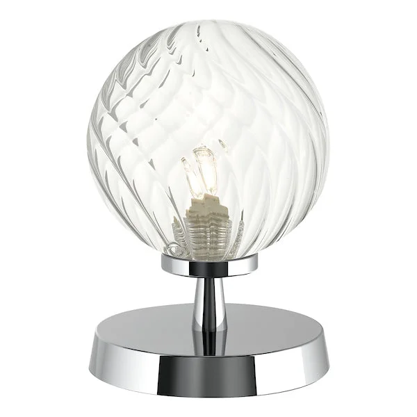 ceramic table lamps with hand painted designs for an artistic touchDar Esben Touch Table Lamp Polished Chrome With Twisted Glass