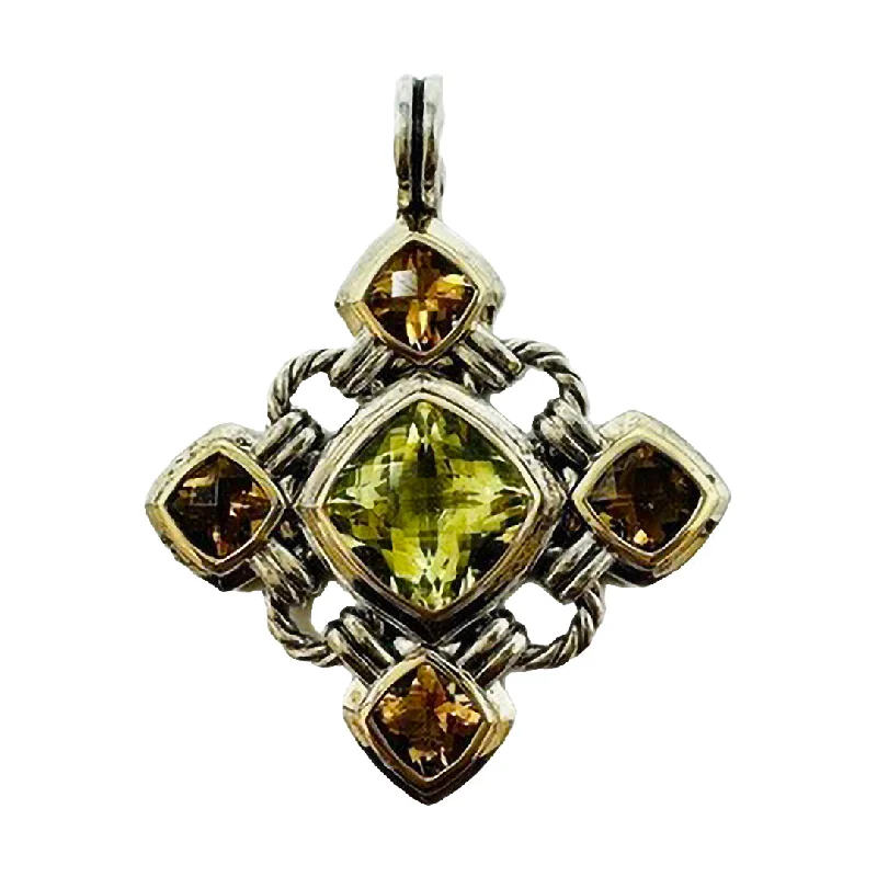 Art Deco Ceiling Lights with Geometric Patterns and Metallic FinishesDavid YurmanRenaissance Citrine and Quartz Pendant