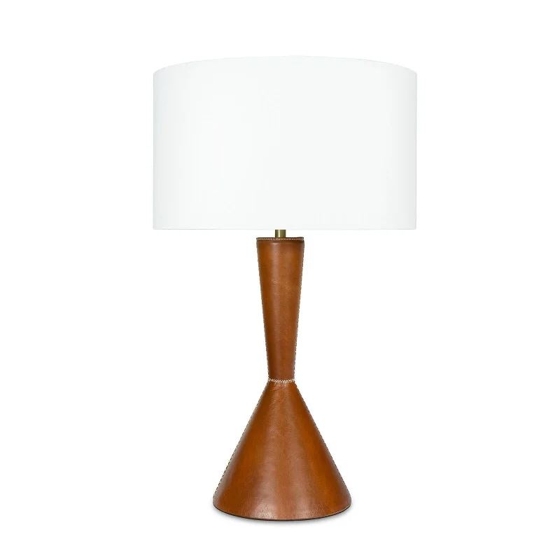 industrial style table lamps with exposed bulbs for loft apartmentsDenver Leather Table Lamp