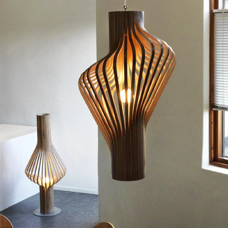 Contemporary Ceiling Lights with Unique, Abstract ShapesDiva Pendant Light G9 Halogen in Oak or Walnut Laminated Plywood Contemporary Ceiling Lights with Unique, Abstract ShapesDiva Pendant Light G9 Halogen in Oak or Walnut Laminated Plywood