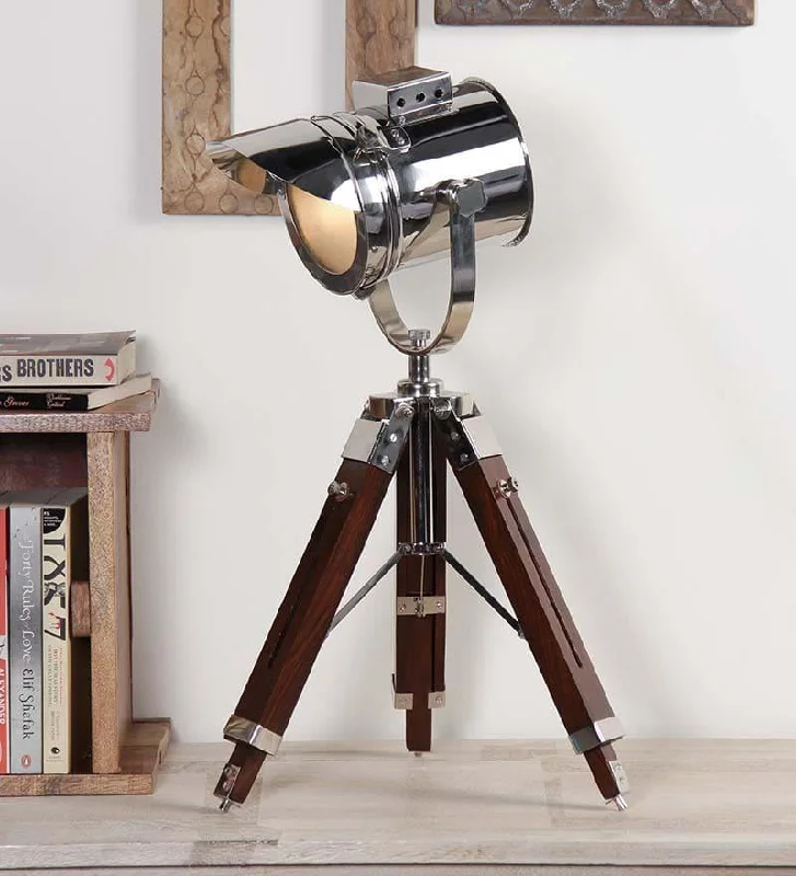 art deco table lamps with geometric shapes for a retro touchDoozie Modern Tripod Table Lamp In Nickel Finish