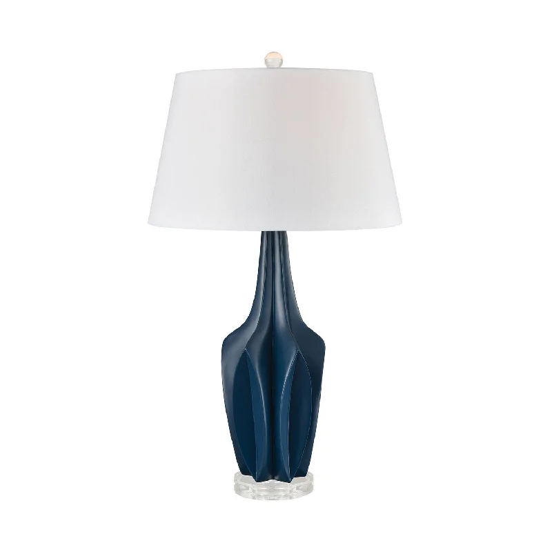 ceramic table lamps with hand painted designs for an artistic touchElk Lighting D3584 Wake Lamp Navy