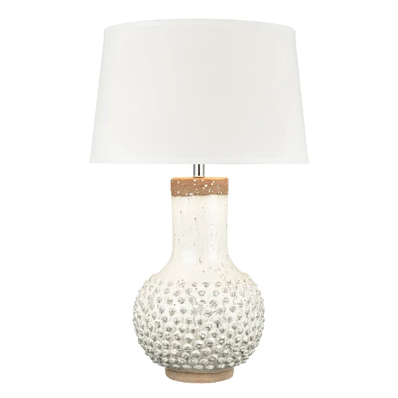 glass table lamps with a frosted surface for soft light diffusionElk Lighting H0019-7993 Modern Elinor Lamp White