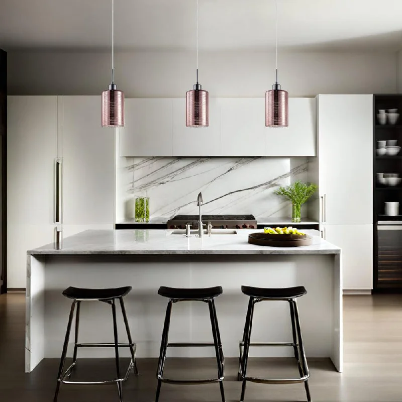 Art Nouveau Ceiling Lights with Organic, Flowing ShapesEspejo interior Pendant Light in Chrome or Rose Gold Glass with Line Effect