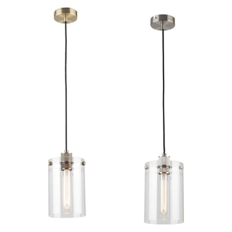 Japanese - Inspired Ceiling Lights with Shoji - Screen - like DiffusersFallon Pendant Light in Antique Brass or Brushed Chrome
