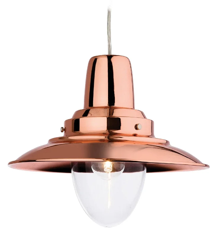 Japanese - Inspired Ceiling Lights with Shoji - Screen - like DiffusersFisherman Pendant Copper with Clear Glass Japanese - Inspired Ceiling Lights with Shoji - Screen - like DiffusersFisherman Pendant Copper with Clear Glass