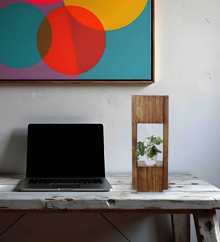 glass table lamps with a frosted surface for soft light diffusionFocus Wooden Table Lamp with Base Brown