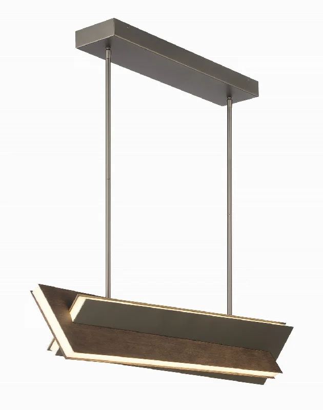 Crystal Ceiling Lights with High - Quality Swarovski CrystalsGeorge Kovacs Intersezioni P1648-895-L Pendant Light - Midnight Iron And Faux Walnut
