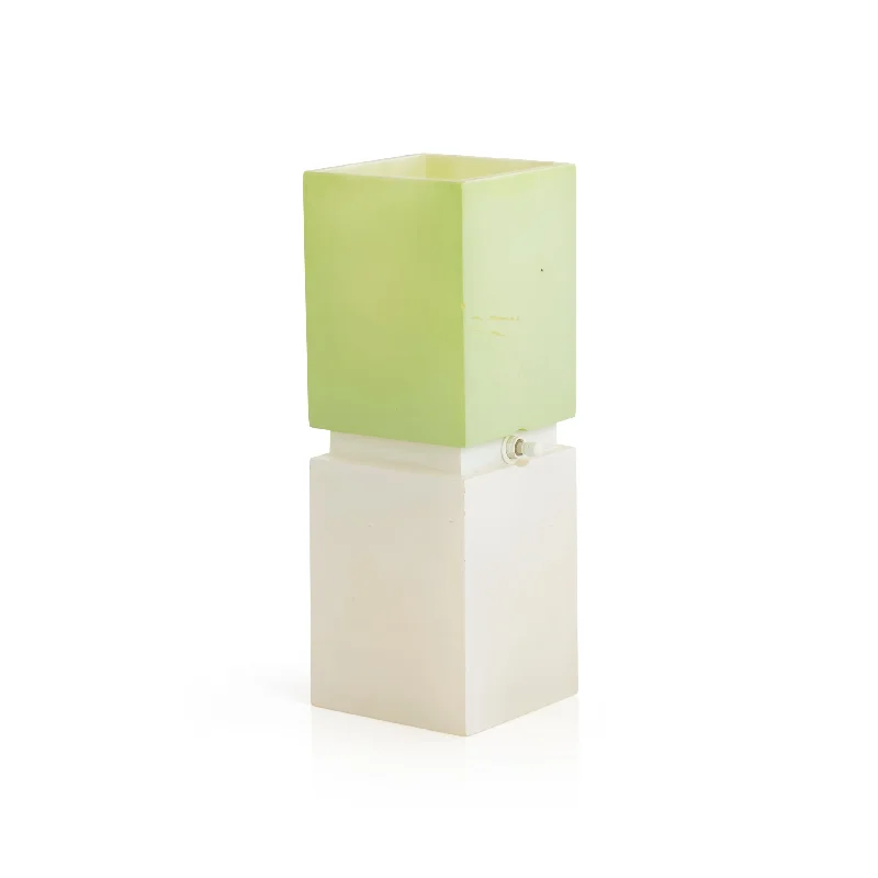 metal table lamps with a matte black finish for a sleek appearanceGreen & White Stacked Table Lamp
