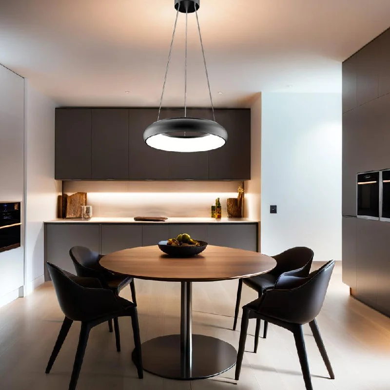 Modern Minimalist Ceiling Lights for Contemporary InteriorsHalo LED Pendant Light 18w/35W 4000K in Black SAL Sunny Lighting - SPL3000/30CW, SPL3000/40CW Modern Minimalist Ceiling Lights for Contemporary InteriorsHalo LED Pendant Light 18w/35W 4000K in Black SAL Sunny Lighting - SPL3000/30CW, SPL3000/40CW