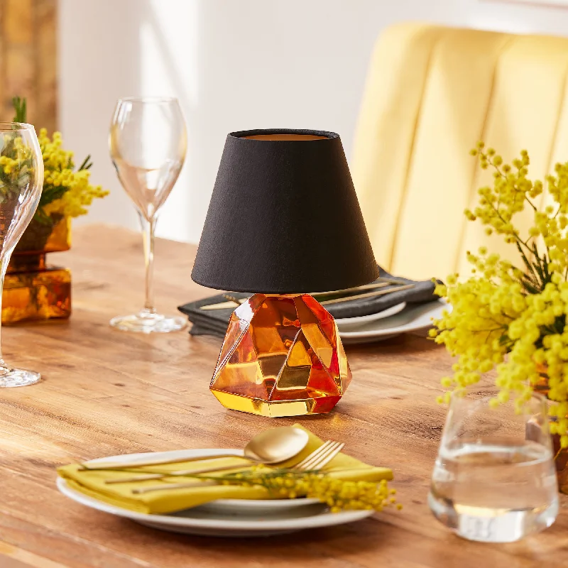 leather table lamps with a distressed texture for a rugged charmIsabella cordless table lamp in amber