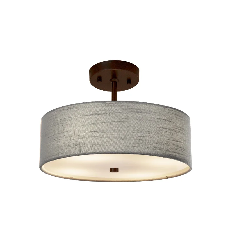 Industrial Style Ceiling Lights with Exposed Bulbs and Metal CagesJustice Designs Classic FAB-9590-GRAY-DBRZ Pendant Light - Dark Bronze