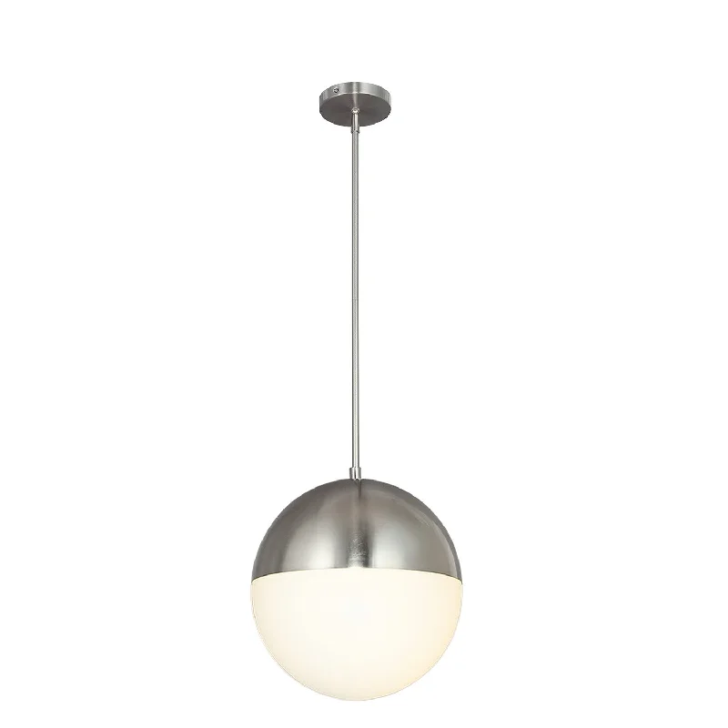Retro Ceiling Lights Inspired by the 1950s and 1960s DesignJustice Designs Ion FSN-4152-OPAL-NCKL Pendant Light - Brushed Nickel
