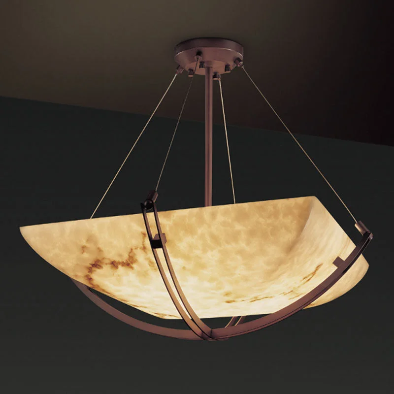 Tropical - Themed Ceiling Lights with Palm - Leaf Shapes and Rattan WrapsJustice Designs LumenAria FAL-9721-25-DBRZ Pendant Light - Dark Bronze Tropical - Themed Ceiling Lights with Palm - Leaf Shapes and Rattan WrapsJustice Designs LumenAria FAL-9721-25-DBRZ Pendant Light - Dark Bronze