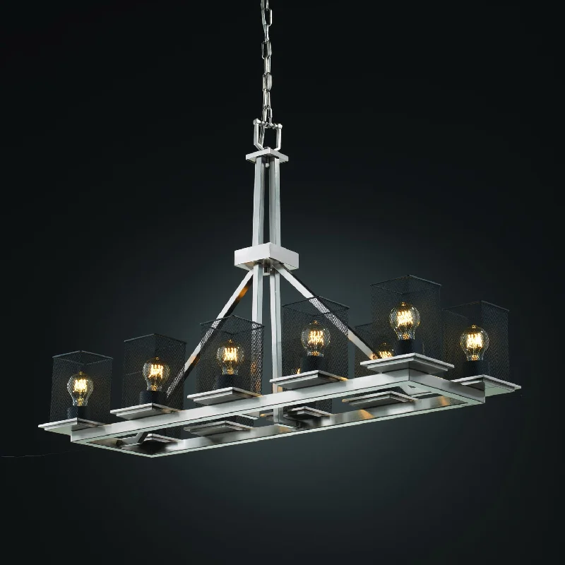 Metal Ceiling Lights in Brass, Copper, Stainless Steel, and IronJustice Designs Wire Mesh MSH-8650-15-NCKL Pendant Light - Brushed Nickel