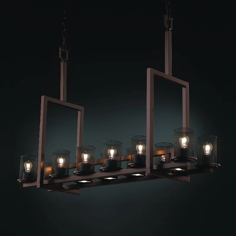 Chinese - Style Ceiling Lights with Red Lantern - Inspired DesignsJustice Designs Wire Mesh MSH-8719-10-DBRZ Pendant Light - Dark Bronze Chinese - Style Ceiling Lights with Red Lantern - Inspired DesignsJustice Designs Wire Mesh MSH-8719-10-DBRZ Pendant Light - Dark Bronze