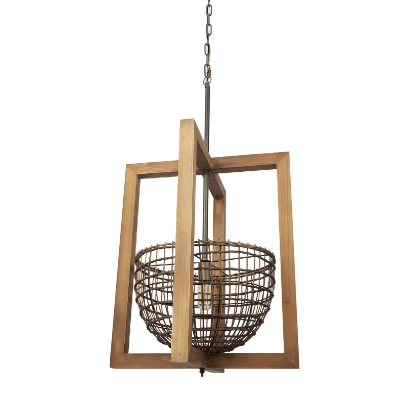 Victorian - Inspired Ceiling Lights with Ornate Crystal ChandeliersKiley Pendant Light Woven | Wood