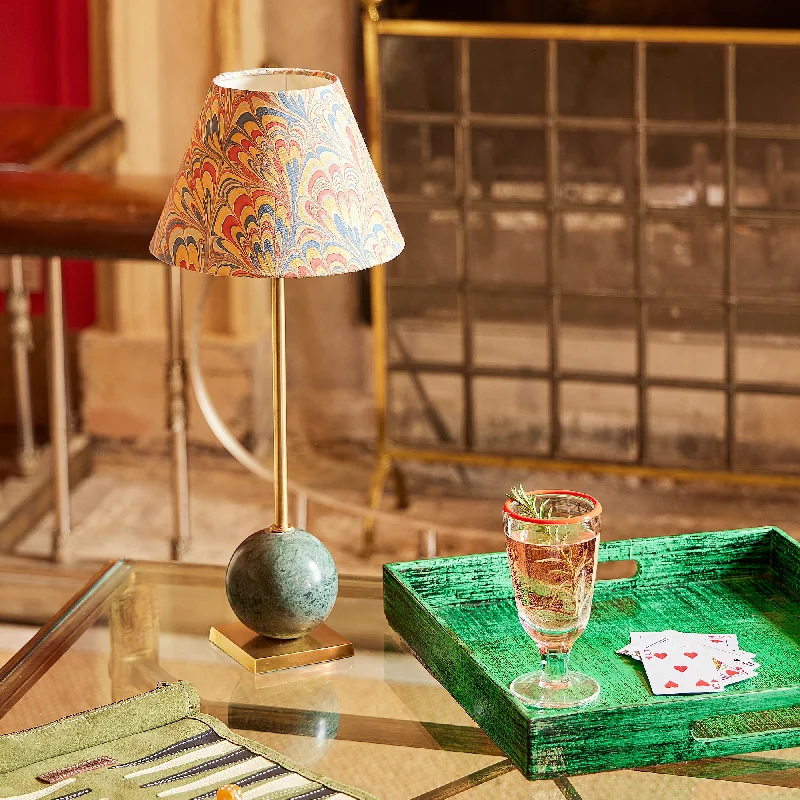 art deco table lamps with geometric shapes for a retro touchLollie cordless table lamp in green marble