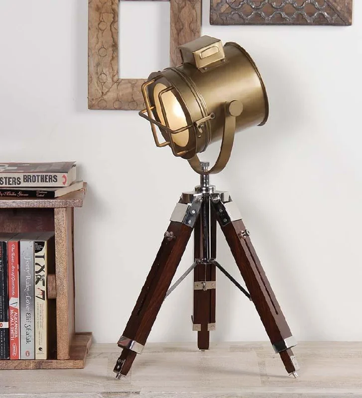 industrial style table lamps with exposed bulbs for loft apartmentsModern Silver Aluminium & Glass Table Tripod Lamp