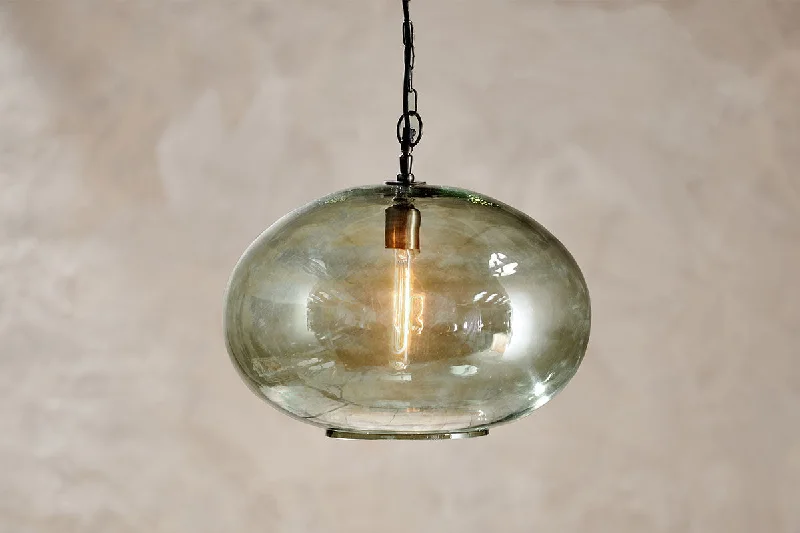 Metal Ceiling Lights in Brass, Copper, Stainless Steel, and IronNkuku Otoro Recycled Green Glass Pendant Large Round Metal Ceiling Lights in Brass, Copper, Stainless Steel, and IronNkuku Otoro Recycled Green Glass Pendant Large Round
