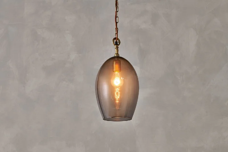 Mediterranean - Style Ceiling Lights with Terra - Cotta and Ceramic DetailsNkuku Otoro Recycled Smoke Glass Pendant Small Oval Mediterranean - Style Ceiling Lights with Terra - Cotta and Ceramic DetailsNkuku Otoro Recycled Smoke Glass Pendant Small Oval