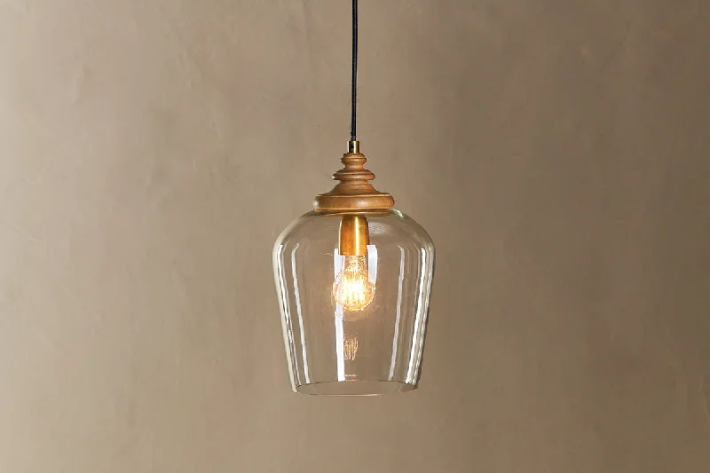 Crystal Ceiling Lights with High - Quality Swarovski CrystalsNkuku Varuna Mango Wood & Glass Pendant Crystal Ceiling Lights with High - Quality Swarovski CrystalsNkuku Varuna Mango Wood & Glass Pendant
