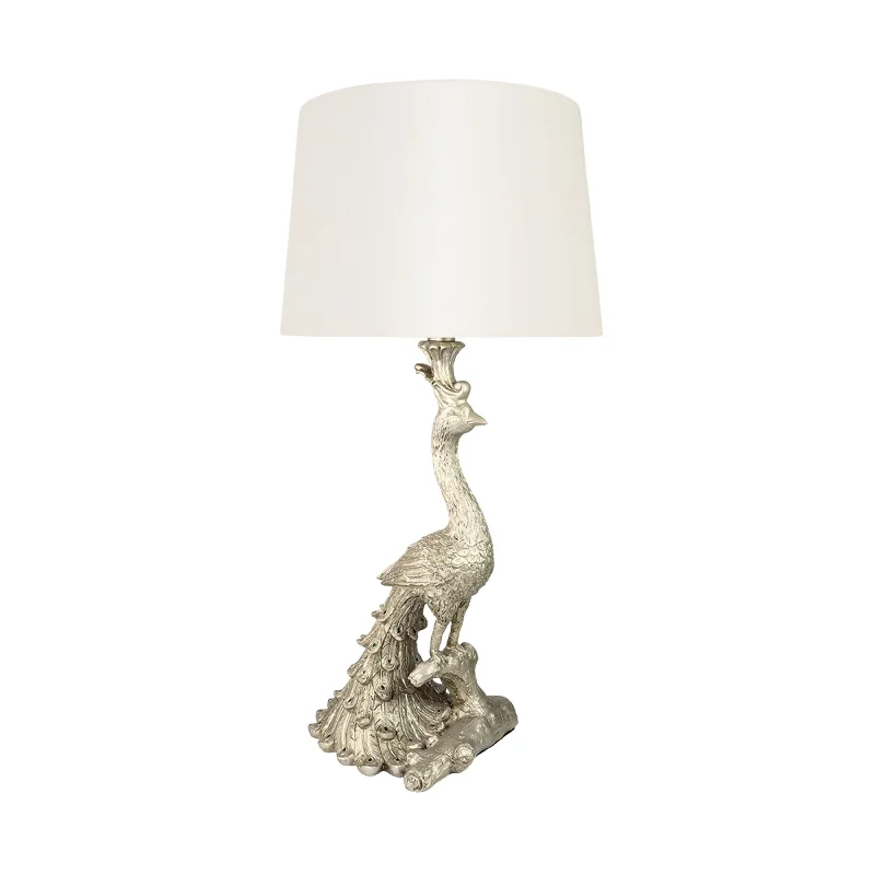 art deco table lamps with geometric shapes for a retro touchPeacock Table Lamp Gold 69cm