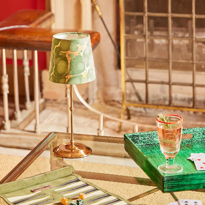 art deco table lamps with geometric shapes for a retro touchReed cordless table lamp in brass