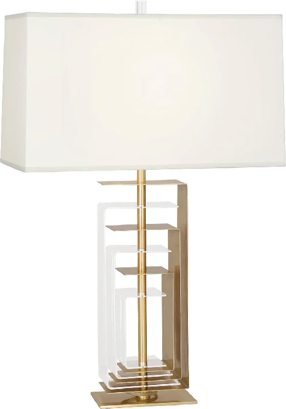 bohemian table lamps with colorful patterns for eclectic bedroomsRobert Abbey Lighting 279 Braxton Lamp Modern Brass W/Clear Acrylic