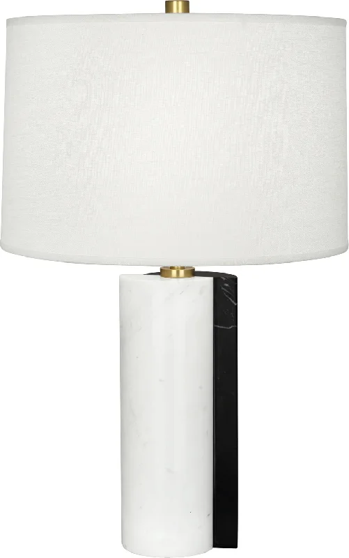 leather table lamps with a distressed texture for a rugged charmRobert Abbey Lighting 889 Jonathan Adler Canaan Lamp Carrara And Black Marble Base W/Antique Brass