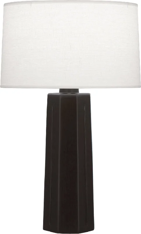 glass table lamps with a frosted surface for soft light diffusionRobert Abbey Lighting MCF60 Mason Lamp Matte Coffee Glazed W/Polished Nickel
