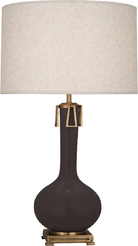 asian inspired table lamps with bamboo accents for a zen atmosphereRobert Abbey Lighting MCF92 Athena Lamp Matte Coffee Glazed W/Aged Brass