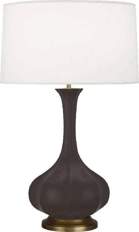 mid century modern table lamps with iconic designs for a stylish studyRobert Abbey Lighting MCF94 Pike Lamp Matte Coffee Glazed W/Aged Brass