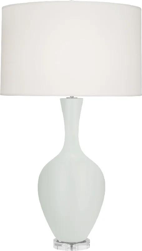 leather table lamps with a distressed texture for a rugged charmRobert Abbey Lighting MCL80 Audrey Lamp Matte Celadon Glazed