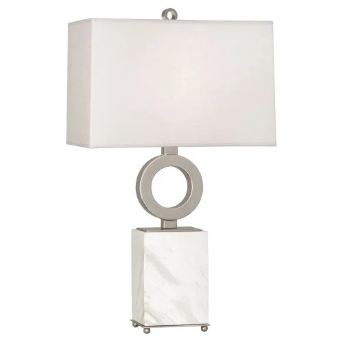 gothic style table lamps with dark finishes for a mysterious lookRobert Abbey Lighting S405 Oculus Lamp Antique Silver W/ White Marble Base