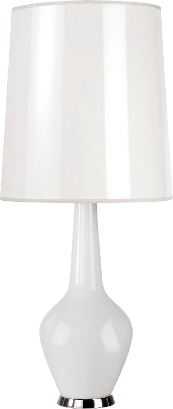 mid century modern table lamps with iconic designs for a stylish studyRobert Abbey Lighting WH730 Jonathan Adler Capri Lamp White Cased Glass W/Polished Nickel